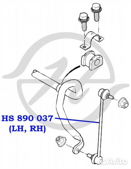 HS890037 Тяга стабилизатора перед прав / лев