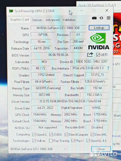Видеокарта gtx 1060 3gb