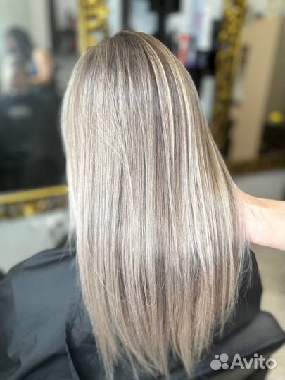 Окрашивание airtouch, total blonde