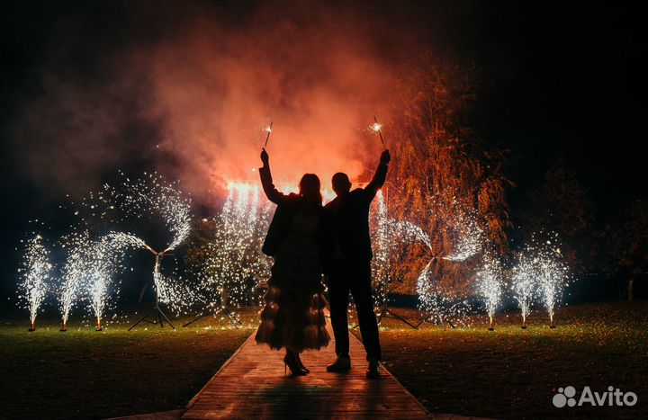 Пиро вертушка, холодные фонтаны