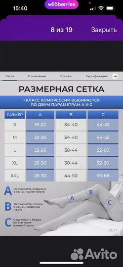 Компрессионные чулки 1 класс