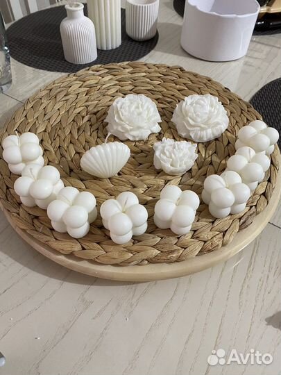 Свеча bubl, пион, ракушка соевый воск