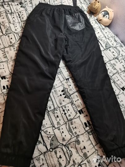 Брюки кожаные утеплённые р. 158-164