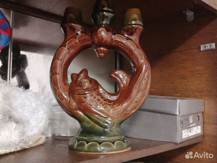 Подсвечник керамический СССР рыбка