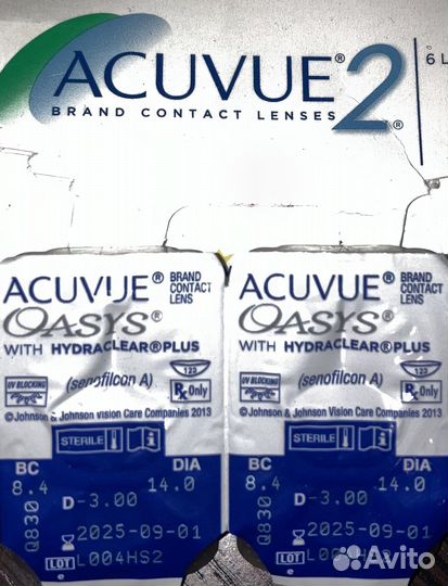 Линзы -3 двухнедельные Acuvue Oasys