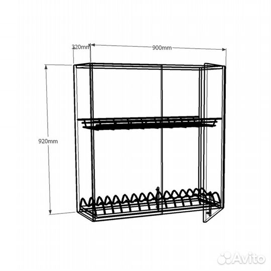 Шкаф навесной Амика-2e для кухни на заказ