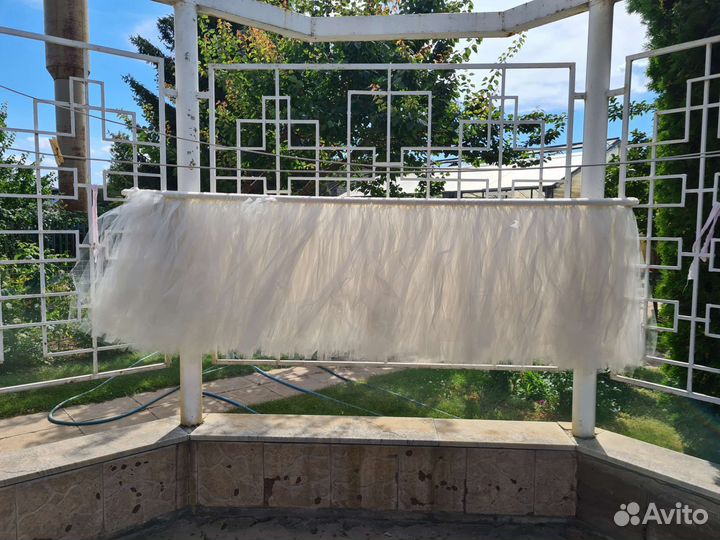 Украшение свадебного стола юбка