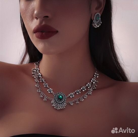 Чокер браслет пояс комплект украшений индийский