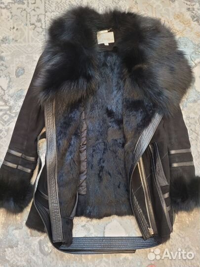 Дубленка натуральная женская 40 42 черная