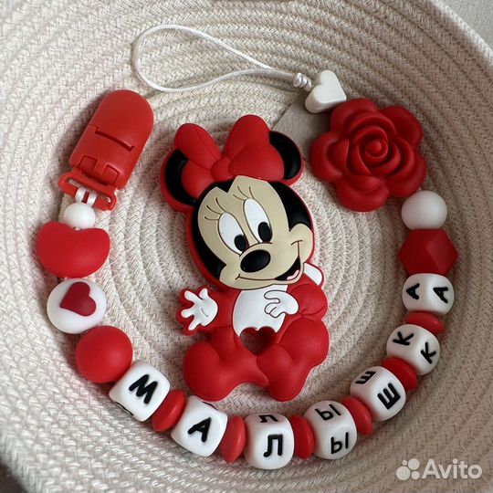 Держатель пустышки с грызунком Минни