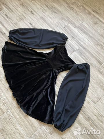 Платье черное бархатное 40-42