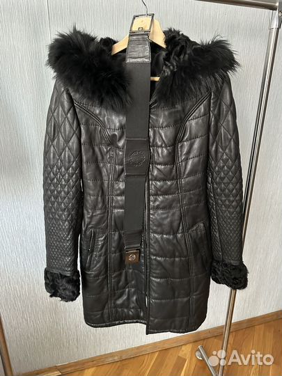 Кожаное пальто Roberto Cavalli