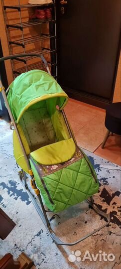 Детские санки коляска с колесиками