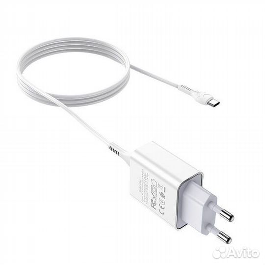 Зарядное 1USB 2.1A +кабелем Type-C(Hoco C81A) Белы