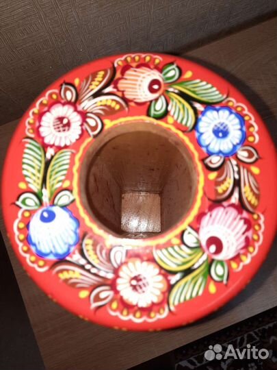 Ваза для цветов с Городецкой росписью