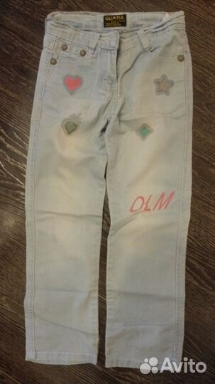 Костюм: куртка + джинсы дев. 5-7 лет