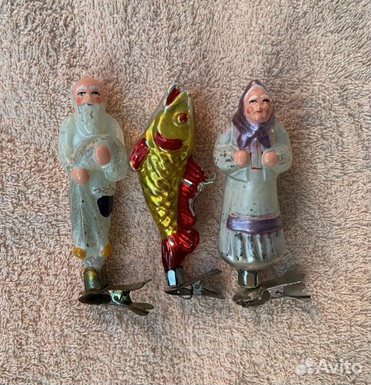 Елочные игрушки СССР одним лотом старуха, старик