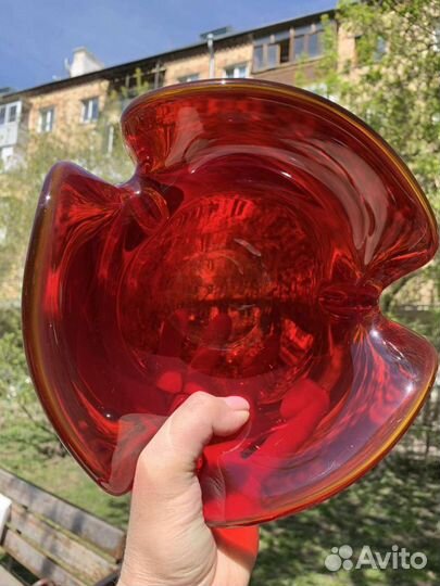 Ваза рубиновое стекло