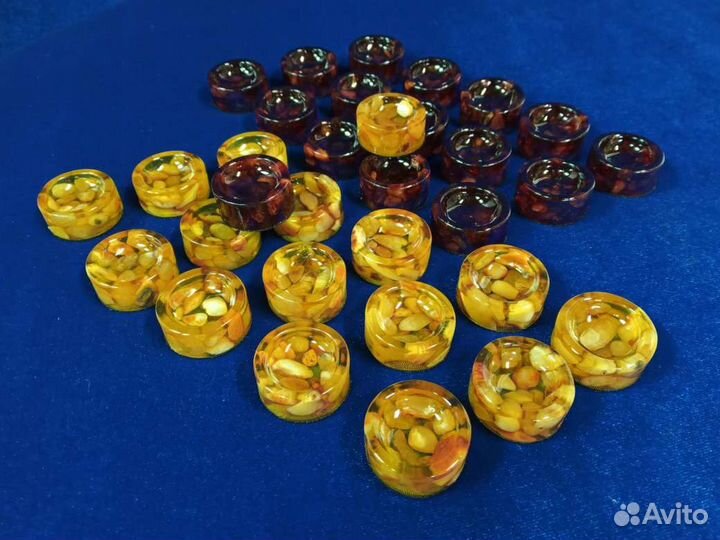 Фишки для нард янтарные
