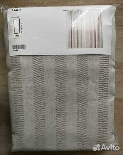 Шторы Икеа Асалие лен+хлопок широкие