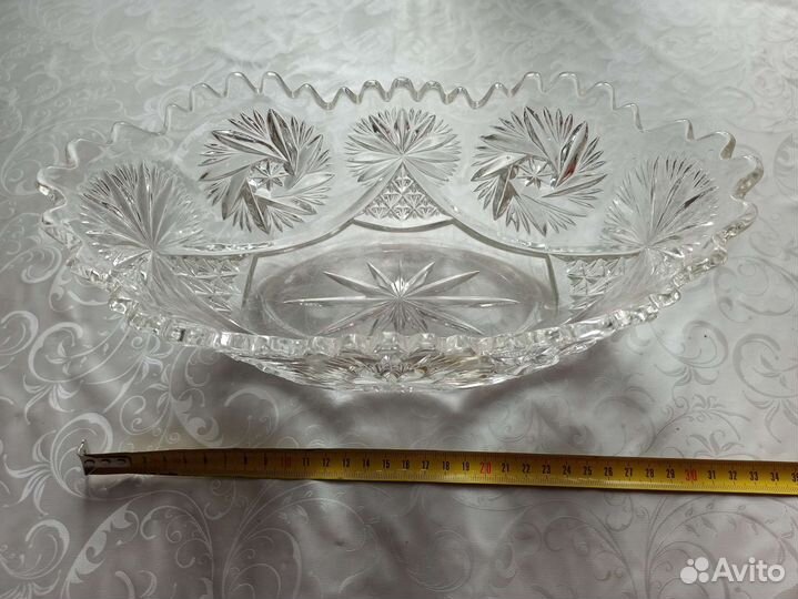 Хрустальная ваза для сервировки СССР ладья