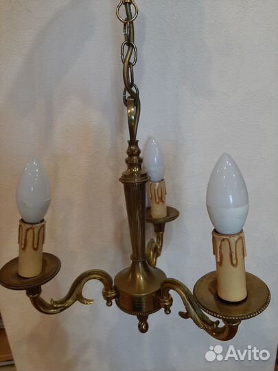 Люстра бронзовая 3 свечи. Франция сер. 20века