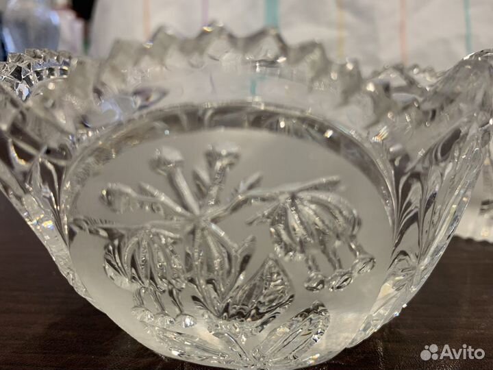 Ваза 3 штуки,хрустальная СССР