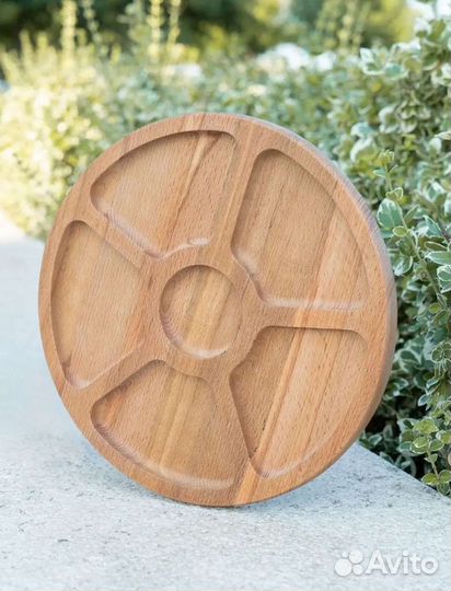 Менажница деревянная 30 см 6 секций