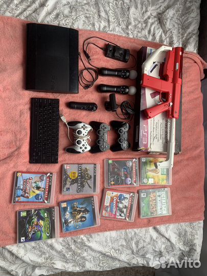 Sony PS3 super slim 500 gb, автомат, ps move 2 шт