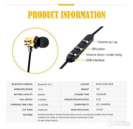 Беспроводные наушники новые