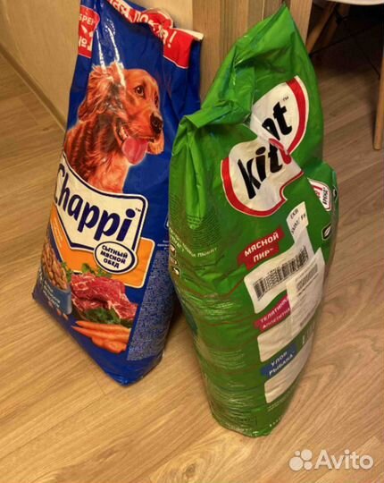 Корм Chappi 15 кг и Kitekat 15кг