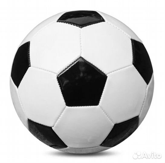 Мяч футбольный черно-белый новый