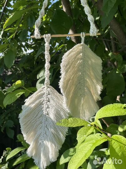 Макраме панно листья