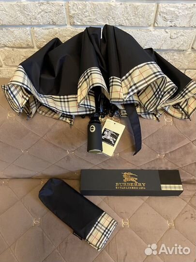 Зонт Burberry, черный, новый, в подарочной коробке