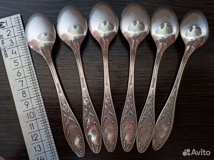 Набор мельхиоровых чайных ложек, СССР