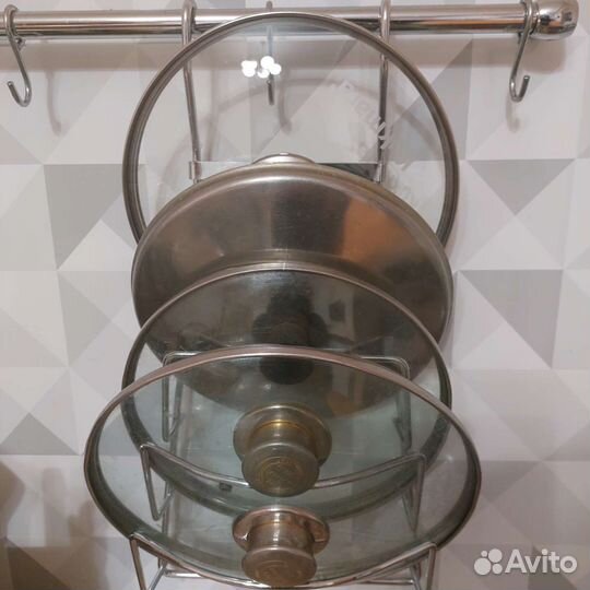 Держатель органайзер для крышек рейлинг кухонный