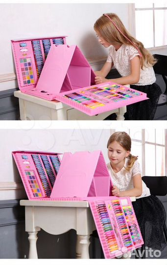 Художественный набор 176 предметов Розовый