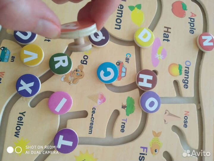 Деревянное пособие английский алфавит лабиринт