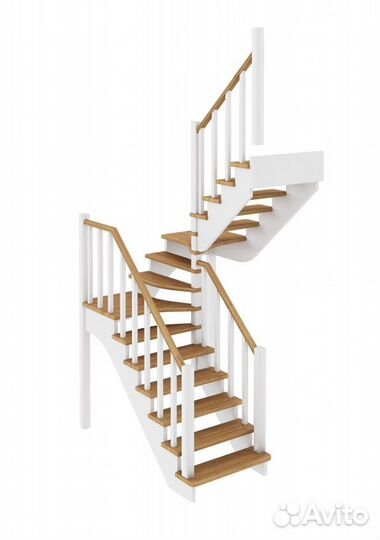 Лестница К-034м на второй этаж массив дерева сосна