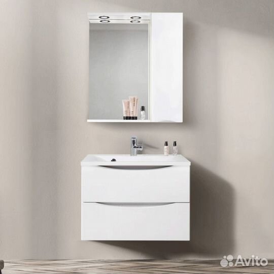 Зеркальный шкаф BelBagno marino-spc-700/750-1a-bl