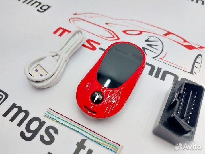 Смарт ключ Тесла стиль Mercedes new красный