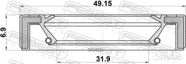 Сальник привода 31.9X49.15X6.9X6.9 95GAY34490707X