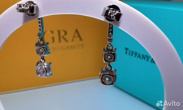 Серьги кисточки с Муассанитом -Бриллиант