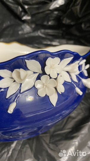 Салатница фарфор синяя