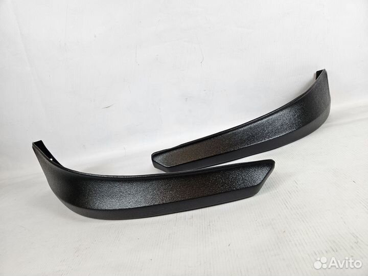 Накладки на бампер (клыки) Ларгус (шагрень)