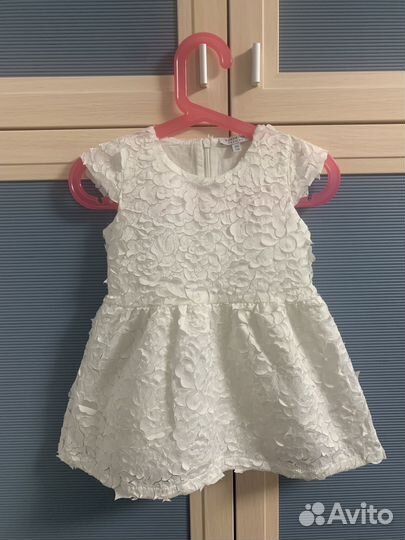 Платье 80 р-р и туфли-пинетки с бантом