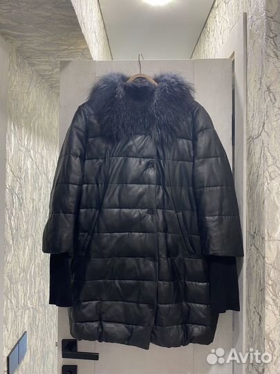 Кожанная куртка зимняя