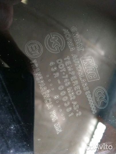 Стекло задней левой двери Chevrolet Aveo T250