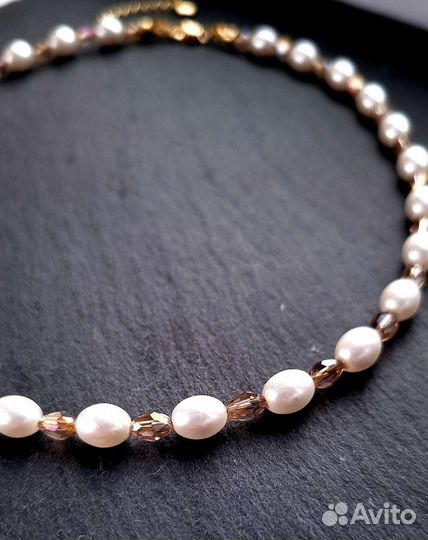 Колье чокер из жемчуга