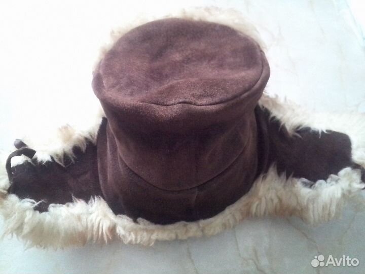 Шапка зимняя мутон+ замша